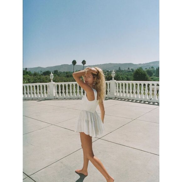 Vanessa Mooney Elizabeth Romper Dress, White Silk - Picture 3 of 3